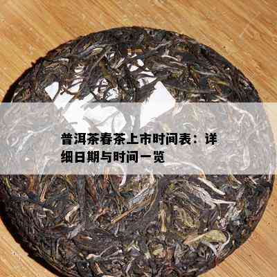 普洱茶春茶上市时间表：详细日期与时间一览