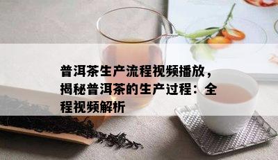 普洱茶生产流程视频播放，揭秘普洱茶的生产过程：全程视频解析