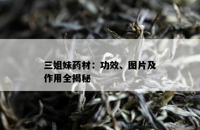 三姐妹材：功效、图片及作用全揭秘