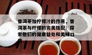 普洱茶加柠檬汁的作用，普洱茶与柠檬的完美搭配：探索他们的健康益处和美味口感