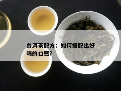 普洱茶配方：如何搭配出好喝的口感？