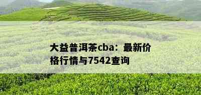 大益普洱茶cba：最新价格行情与7542查询