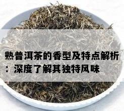 熟普洱茶的香型及特点解析：深度熟悉其特别风味