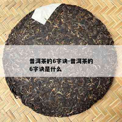 普洱茶的6字诀-普洱茶的6字诀是什么