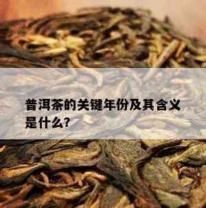 普洱茶的关键年份及其含义是什么？