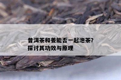 普洱茶和姜能否一起泡茶？探讨其功效与原理