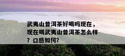 武夷山普洱茶好喝吗现在，现在喝武夷山普洱茶怎么样？口感如何？