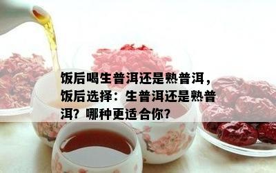 饭后喝生普洱还是熟普洱，饭后选择：生普洱还是熟普洱？哪种更适合你？