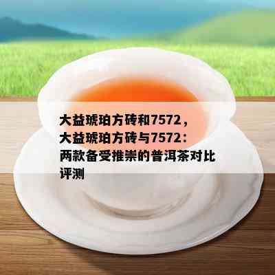 大益琥珀方砖和7572，大益琥珀方砖与7572：两款备受推崇的普洱茶对比评测