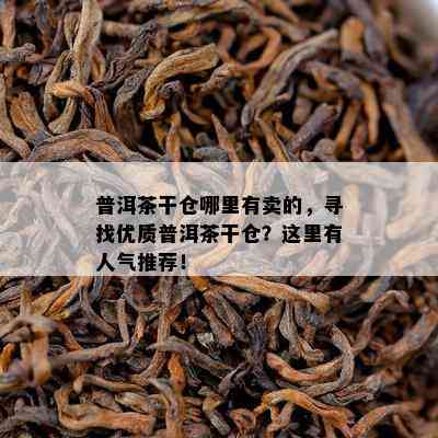 普洱茶干仓哪里有卖的，寻找优质普洱茶干仓？这里有人气推荐！