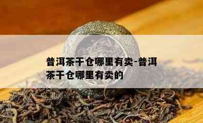 普洱茶干仓哪里有卖-普洱茶干仓哪里有卖的