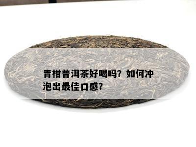 青柑普洱茶好喝吗？怎样冲泡出更佳口感？