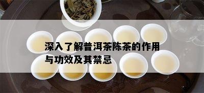 深入了解普洱茶陈茶的作用与功效及其禁忌