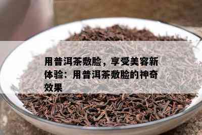 用普洱茶敷脸，享受美容新体验：用普洱茶敷脸的神奇效果