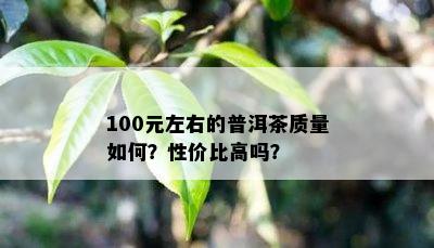 100元左右的普洱茶品质怎样？性价比高吗？