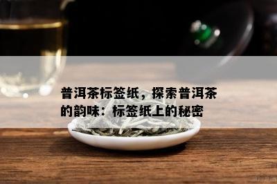 普洱茶标签纸，探索普洱茶的韵味：标签纸上的秘密