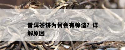 普洱茶饼为何会有棉渣？详解起因