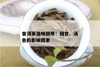 普洱茶滋味醇厚：回甘、汤色的影响因素