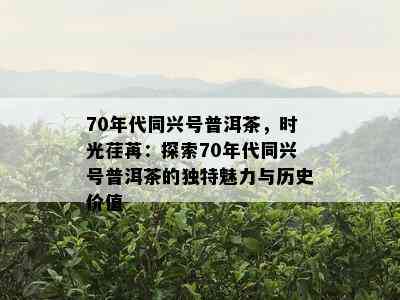 70年代同兴号普洱茶，时光荏苒：探索70年代同兴号普洱茶的特别魅力与历史价值