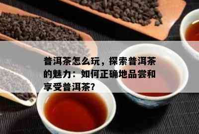 普洱茶怎么玩，探索普洱茶的魅力：怎样正确地品尝和享受普洱茶？