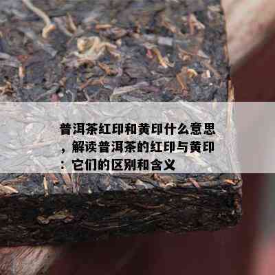 普洱茶红印和黄印什么意思，解读普洱茶的红印与黄印：它们的区别和含义