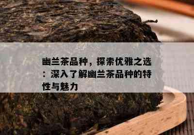 幽兰茶品种，探索优雅之选：深入熟悉幽兰茶品种的特性与魅力