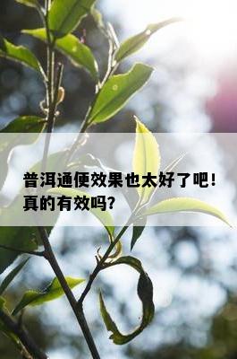 普洱通便效果也太好了吧！真的有效吗？