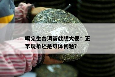 喝完生普洱茶就想大便：正常现象还是身体疑问？