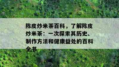 陈皮炒米茶百科，熟悉陈皮炒米茶：一次探索其历史、制作方法和健康益处的百科全书