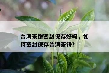 普洱茶饼密封保存好吗，怎样密封保存普洱茶饼？