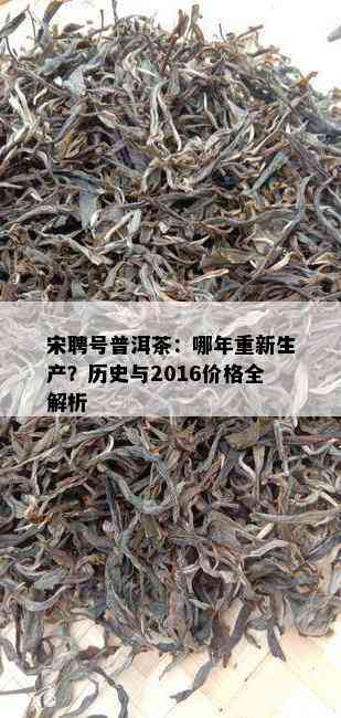 宋聘号普洱茶：哪年重新生产？历史与2016价格全解析