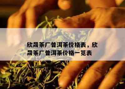 欣晟茶厂普洱茶价格表，欣晟茶厂普洱茶价格一览表