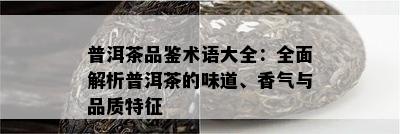 普洱茶品鉴术语大全：全面解析普洱茶的味道、香气与品质特征