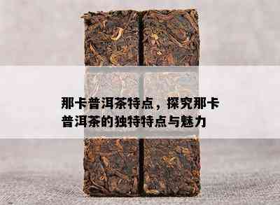 那卡普洱茶特点，探究那卡普洱茶的独特特点与魅力