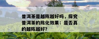 普洱茶是越陈越好吗，探究普洱茶的陈化效果：是否真的越陈越好？