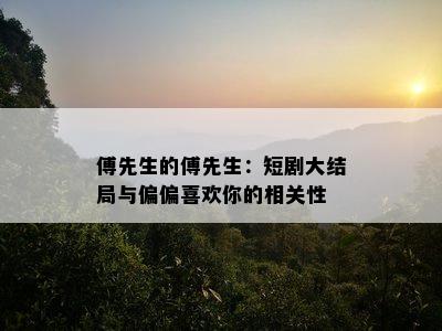 傅先生的傅先生：短剧大结局与偏偏喜欢你的相关性