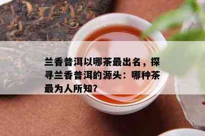 兰香普洱以哪茶最出名，探寻兰香普洱的源头：哪种茶最为人所知？