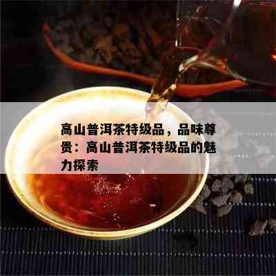 高山普洱茶特级品，品味尊贵：高山普洱茶特级品的魅力探索