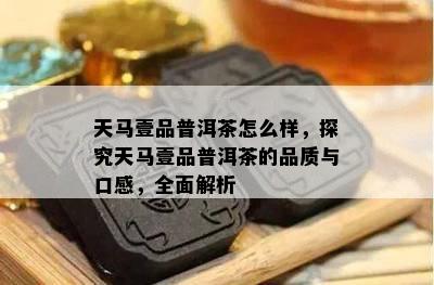 天马壹品普洱茶怎么样，探究天马壹品普洱茶的品质与口感，全面解析