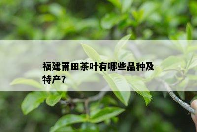 福建莆田茶叶有哪些品种及特产？