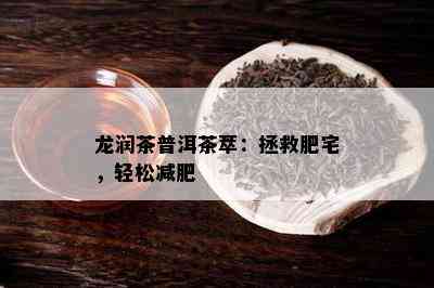 龙润茶普洱茶萃：拯救肥宅，轻松减肥