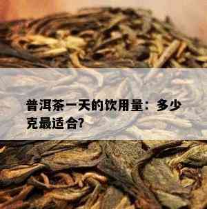 普洱茶一天的饮用量：多少克最适合？