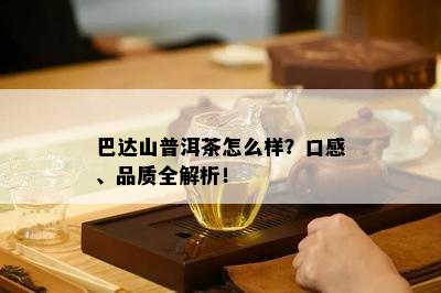 巴达山普洱茶怎么样？口感、品质全解析！