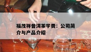 福茂祥普洱茶学费：公司简介与产品介绍