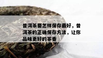 普洱茶要怎样保存更好，普洱茶的正保证存方法，让你品味更好的茶香