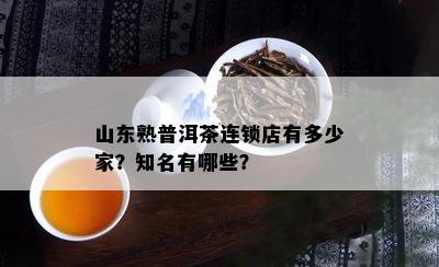 山东熟普洱茶连锁店有多少家？知名有哪些？