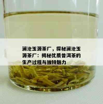 澜沧玉源茶厂，探秘澜沧玉源茶厂：揭秘优质普洱茶的生产过程与特别魅力