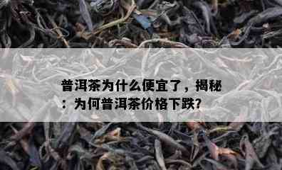 普洱茶为什么便宜了，揭秘：为何普洱茶价格下跌？