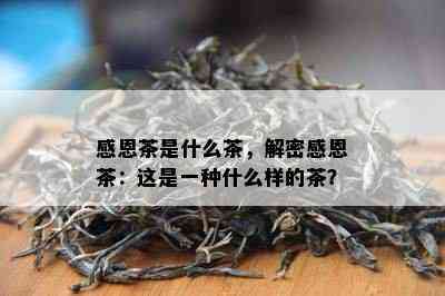 感恩茶是什么茶，解密感恩茶：这是一种什么样的茶？