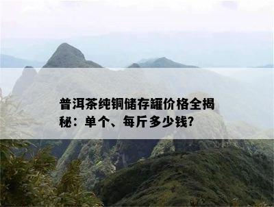 普洱茶纯铜储存罐价格全揭秘：单个、每斤多少钱？